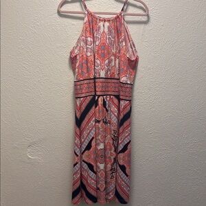 London Times Size 16 midi multicolor sleeveless dress